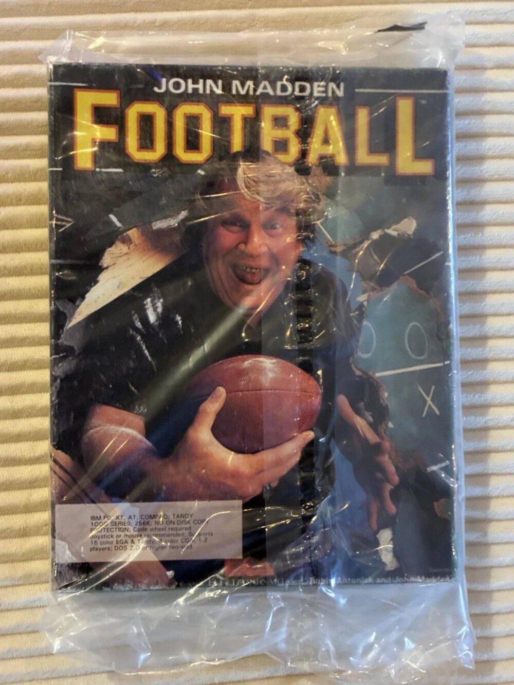 John Madden Football 1989 1ST ORIG IBM 5.25" PC Game + NFLPA Players Disk & Box